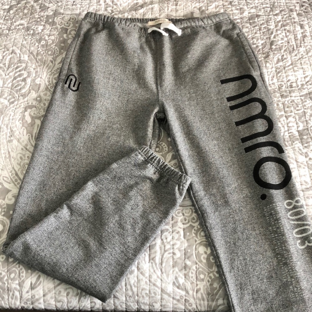 Numero Black Marled Jogging Pants with adjustable drawcord & elastic cuffs - Med